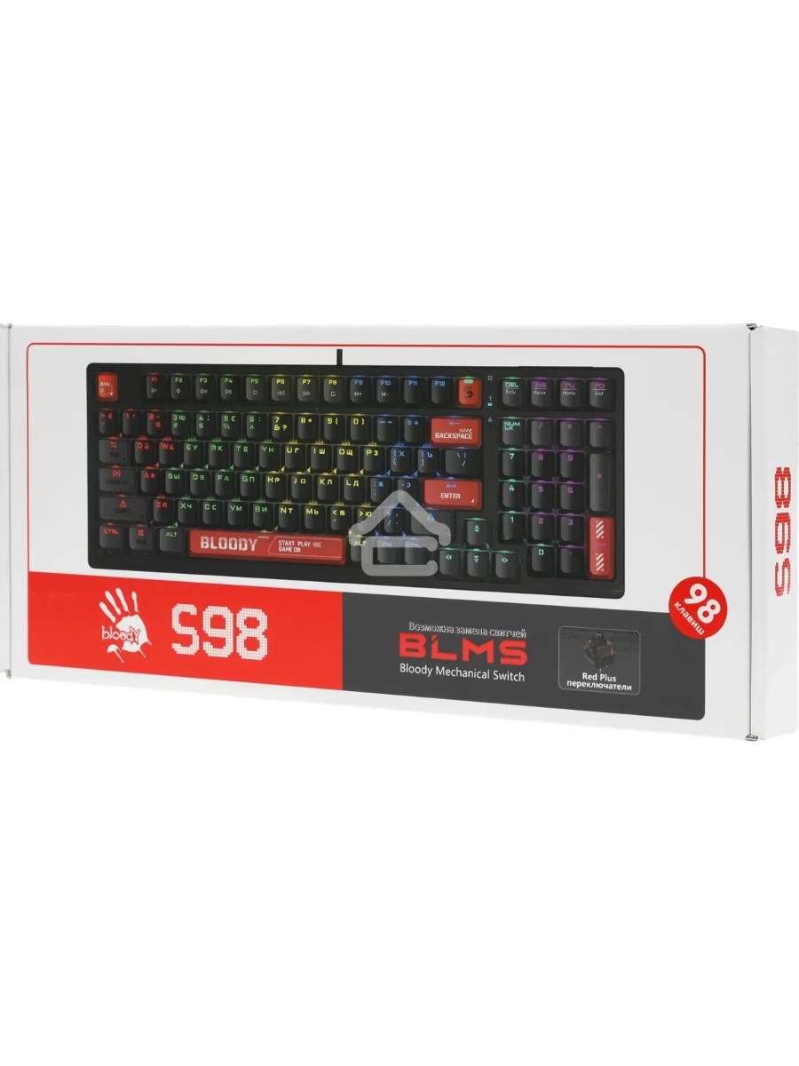Клавиатура A4Tech Bloody S98 (S98 RED) проводная USB черный/красный