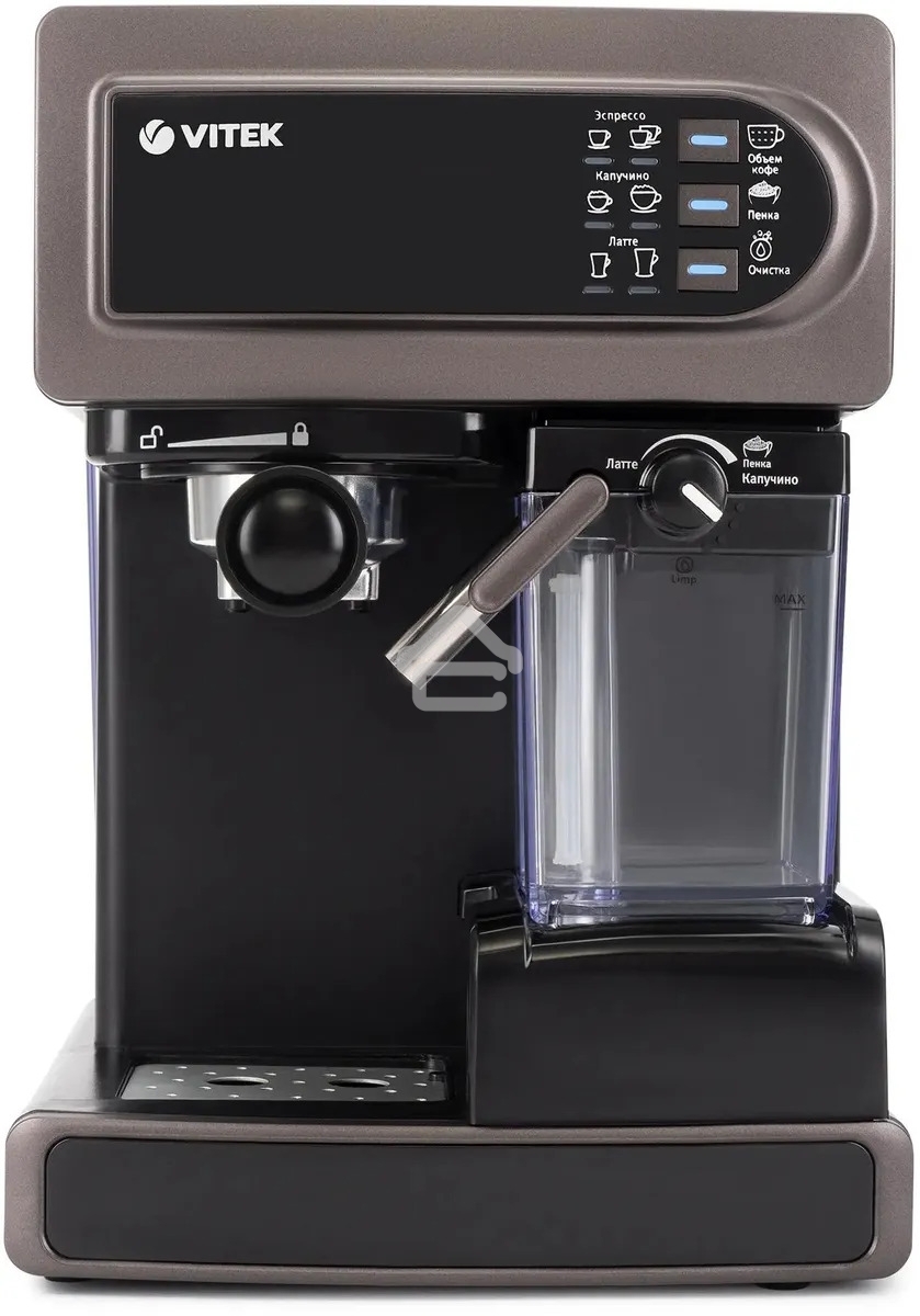 Кофеварка рожковая Vitek VT-1517 SR серый, исп. кофе - молотый, 1.65 л, 1238 Вт, 15 Бар
