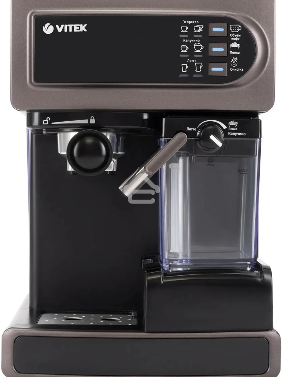 Кофеварка рожковая Vitek VT-1517 SR серый, исп. кофе - молотый, 1.65 л, 1238 Вт, 15 Бар