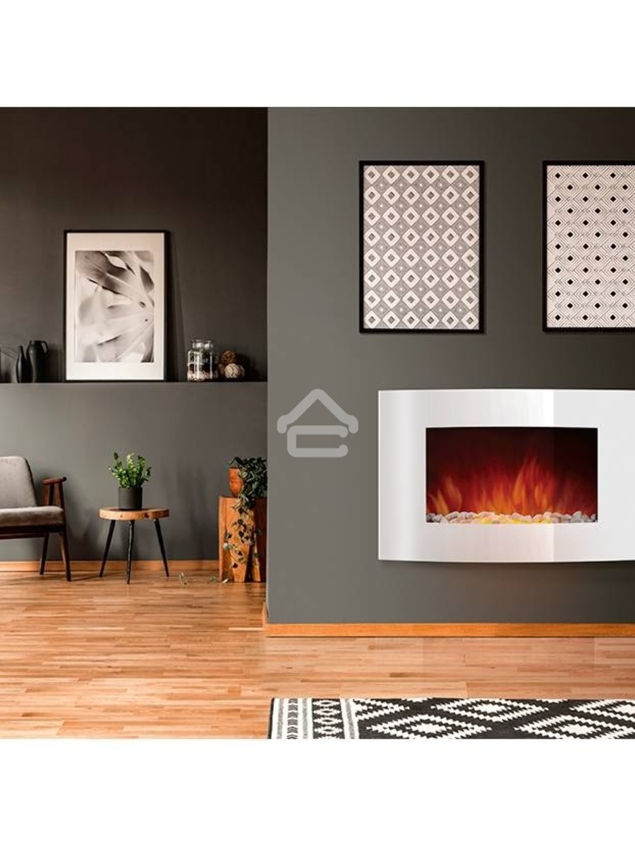 Электрокамин Electrolux EFP/W-1200URLS, белый, 2000 Вт, 25 м2, термостат, пульт д/у