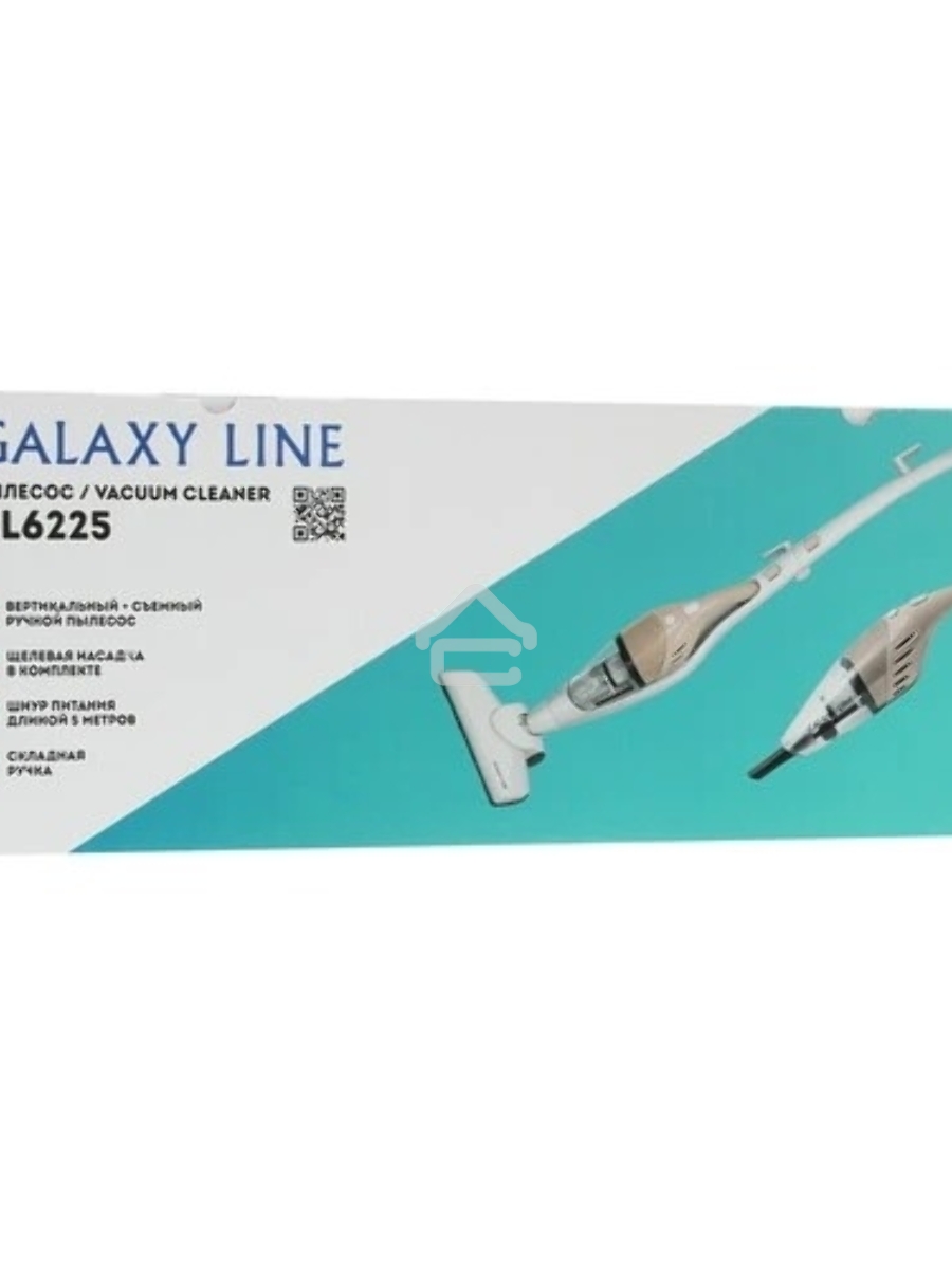 Пылесос вертикальный Galaxy GL 6225 белый, питание от сети, 150 Вт, уборка сухая, пылесборник 0.8 л