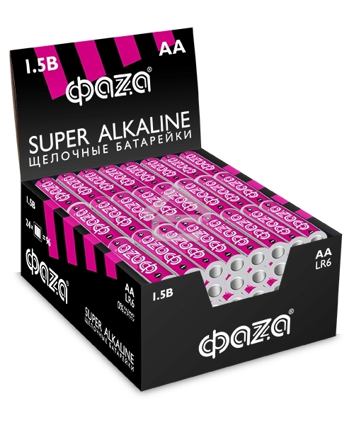 Элемент питания алкалиновый AA/LR6 1.2В Super Alkaline box-96 (уп.96шт) ФАZА 2854643