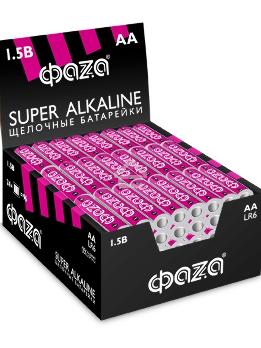 Элемент питания алкалиновый AA/LR6 1.2В Super Alkaline box-96 (уп.96шт) ФАZА 2854643