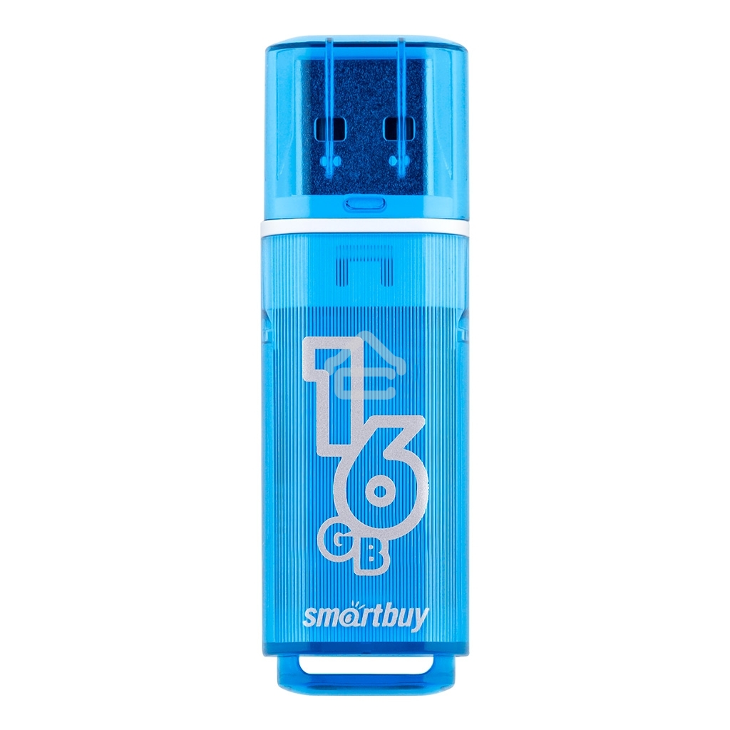 Флешка USB R/W R/W SmartBuy Glossy series Blue (SB16GBGS-B), 16Gb, USB2.0, R/W 25/15, синий