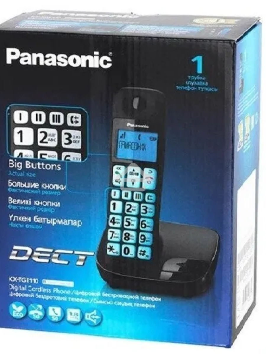 Телефон беспроводной (DECT) Panasonic KX-TGE110UCB черный