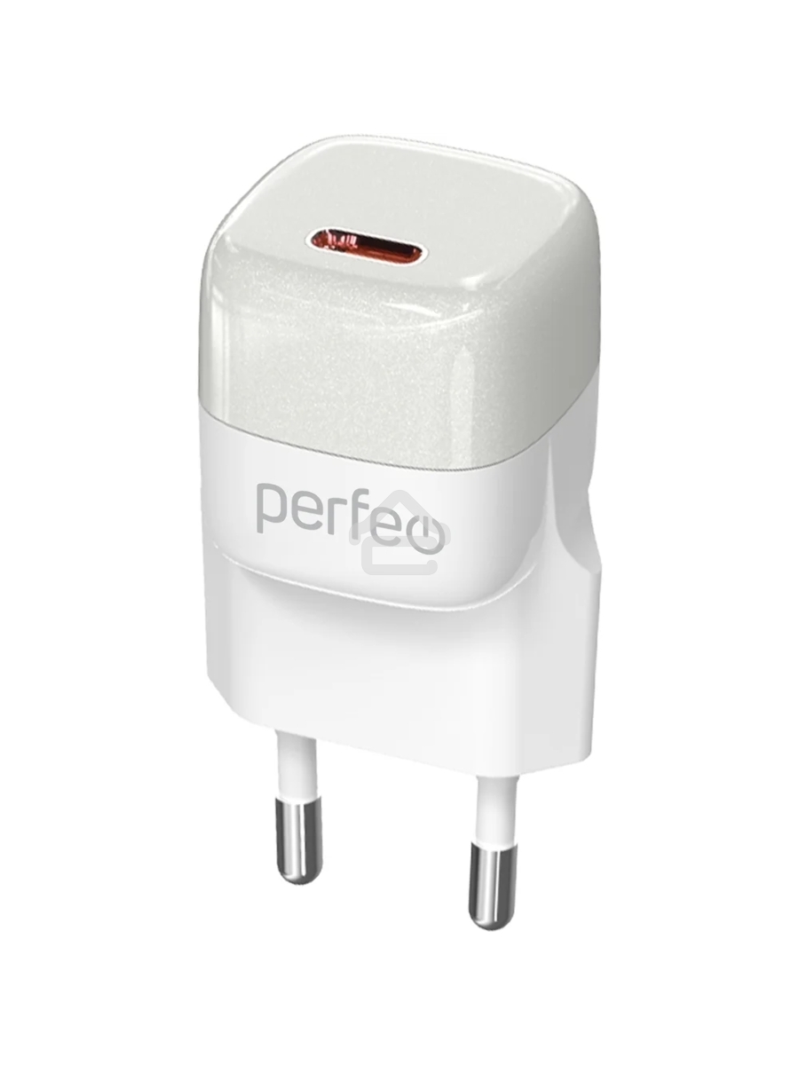 Сетевое зарядное устройство PERFEO с разъемом TYPE-C, GaN, 20W, белый (I4651)
