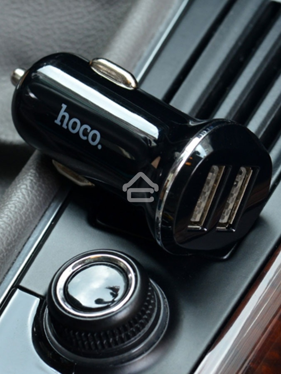 Автомобильная зарядка HOCO Z1 2xUSB, 2.1A, 11W, черный