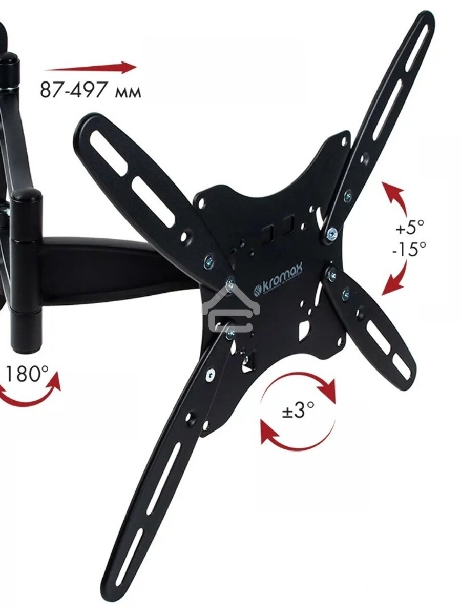Кронштейн для телевизора Kromax TECHNO-5 серый 15