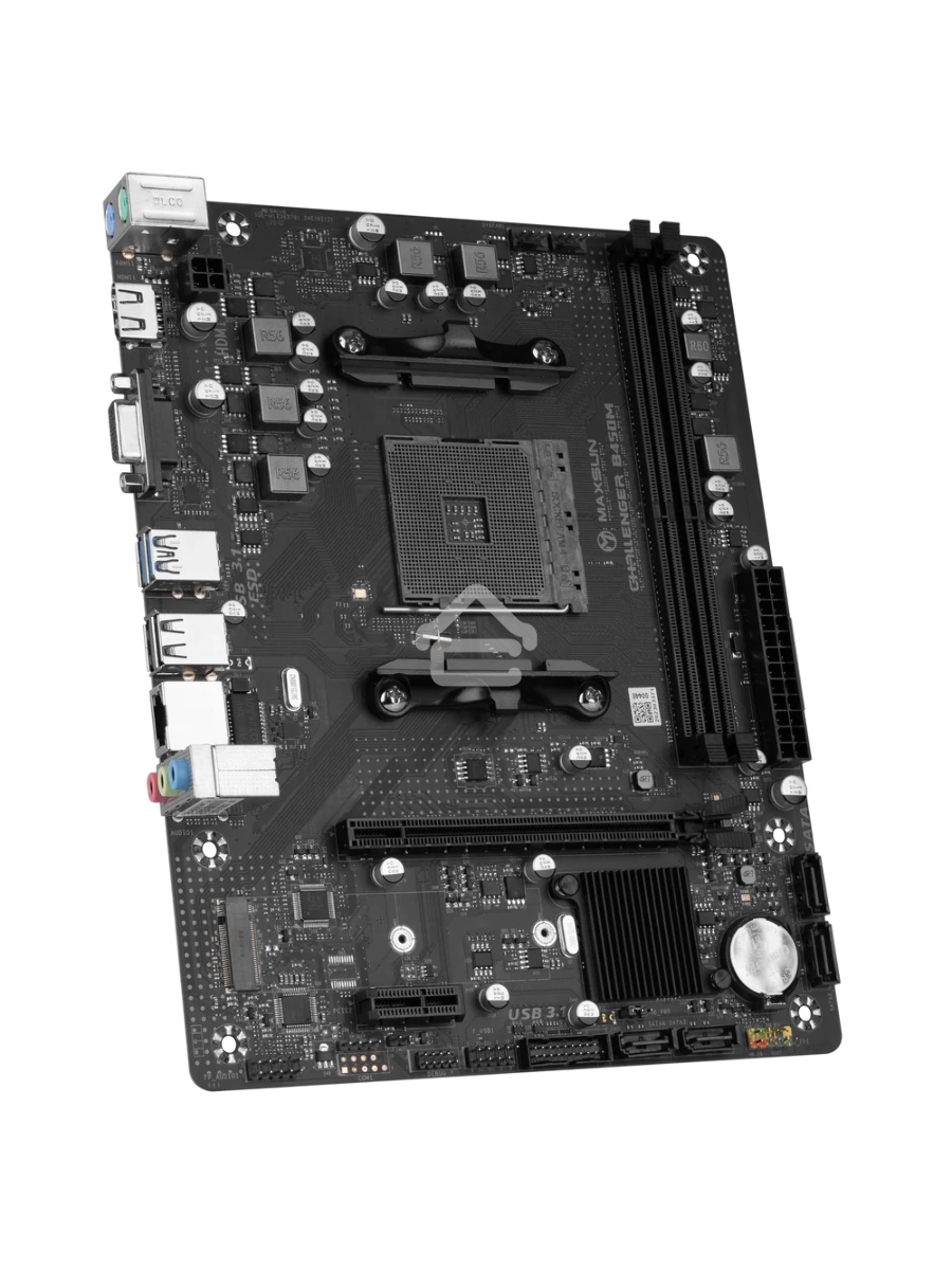 Материнская плата Maxsun Challenger B450M, AM4, AMD B450, 2xDDR4, 4xSATA, 1xM.2, 1xPCIe 3.0 x16, 1xPCIe 3.0 x1, 1xHDMI, 1xVGA, 1x 1Gb LAN, 2xUSB-A 3.2 Gen 1, 2xUSB-A 2.0, 3x3.5 мм, 5.1, M-ATX