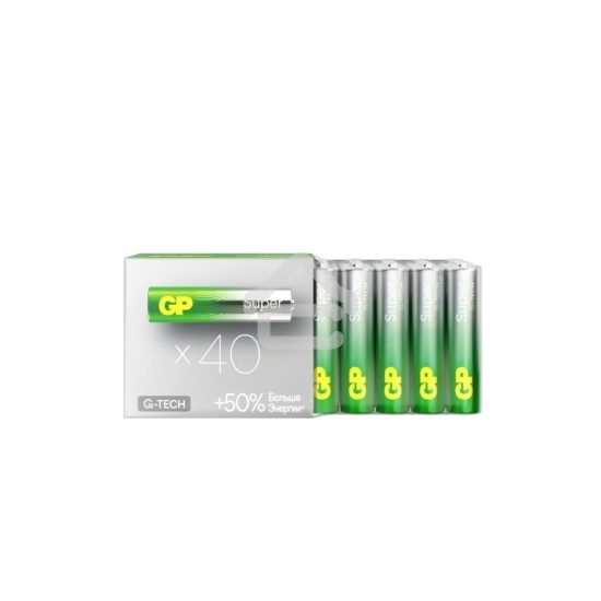 Алкалиновые батарейки GP Super Alkaline G-Tech 24А ААA - 40 шт. в пленке