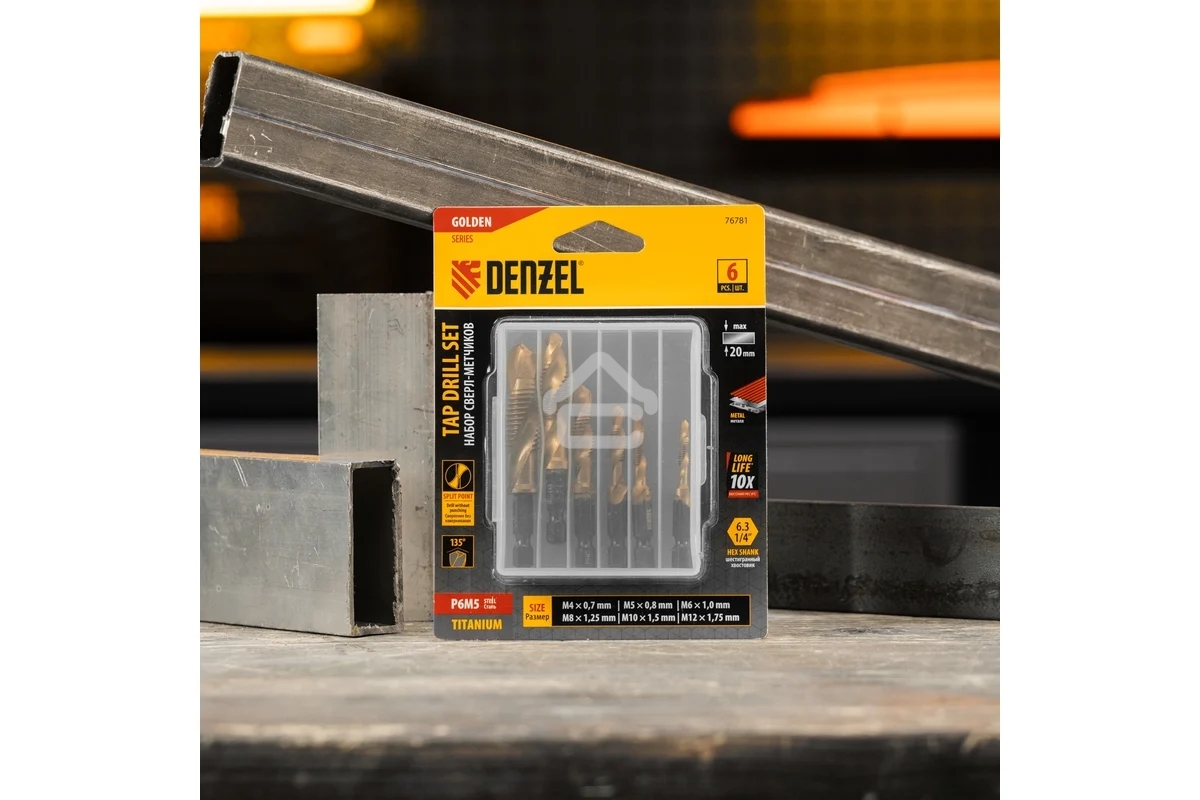 Набор сверл-метчиков Denzel М4-М12, Р6М5