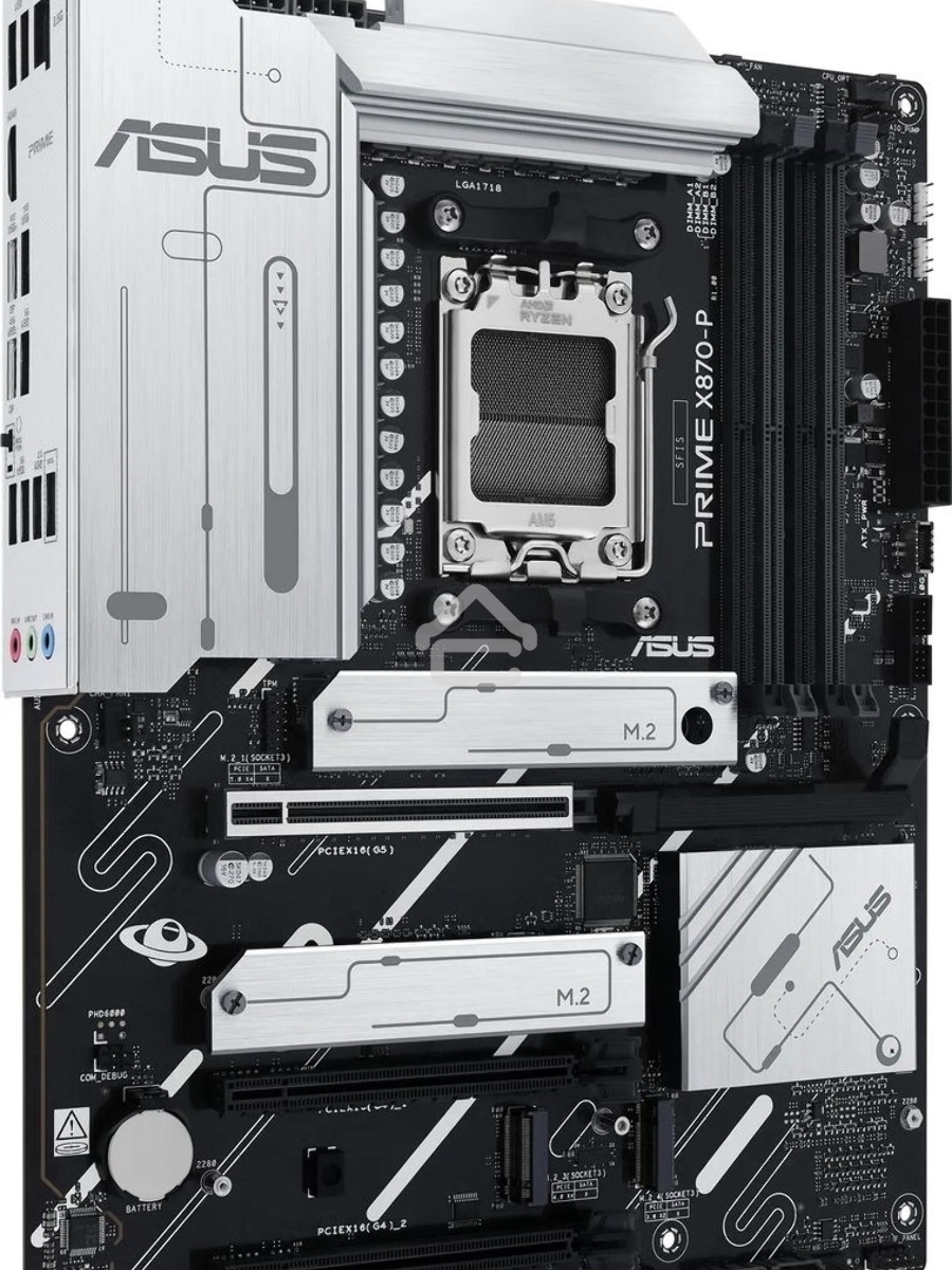 Материнская плата ASUS PRIME X870-P, AM5, AMD X870, 4xDDR5, 2xSATA, 4xM.2, 1xPCIe 5.0 x16, 2xPCIe 4.0 x1, 1xHDMI, 2xUSB-C, 1x 2.5Gb LAN, 4xUSB-A 3.2 Gen 1, 1xUSB-A 3.2 Gen 2, 4xUSB-A 2.0, 3x3.5 мм, 7.1, ATX