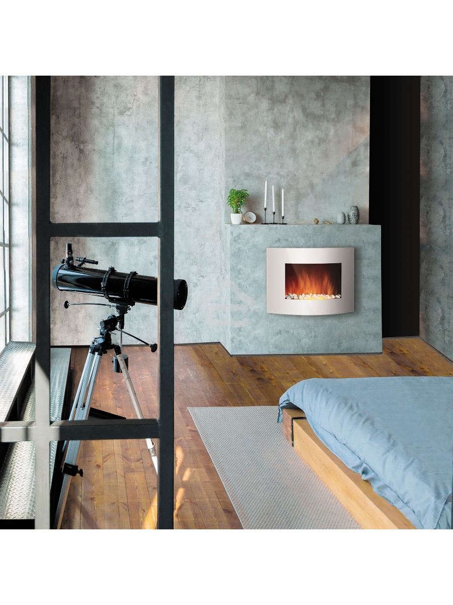 Электрокамин Electrolux EFP/W-1200URLS, белый, 2000 Вт, 25 м2, термостат, пульт д/у