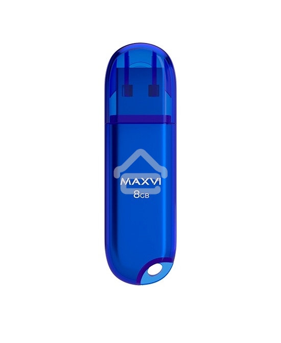 Флешка USB R/W Maxvi 8GB P1 USB 2.0 blue, монолит с колпачком, ABS пластик