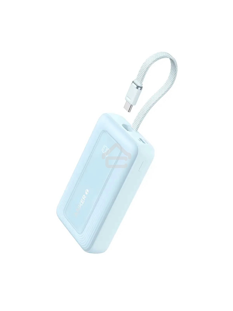 Внешний аккумулятор Anker Power Bank 10K, 30W, Built-In USB-C Cable Blue