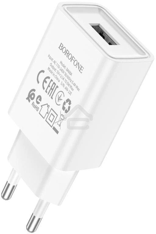 Сетевое зарядное устройство BOROFONE (6974443385670) BA68A Glacier 1USB белый