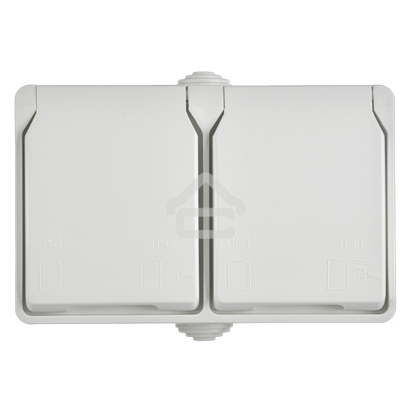 Розетка 2-я IEK ERS22-K01-16-54-DC ОП Форс РСб22-3-ФБ 16А IP54 с заземл. защ. шторки белый