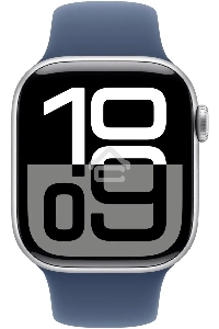 Смарт-часы Apple Watch Series 10 A2997 42мм OLED корпус серебристый Sport Band ремешок синий разм.брасл.:150-200мм