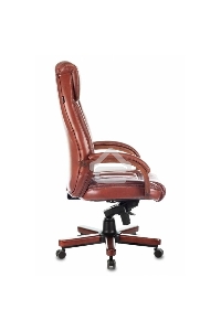 Кресло руководителя Бюрократ T-9922WALNUT светло-коричневый Leather Eichel, кожа, крестовина дерево