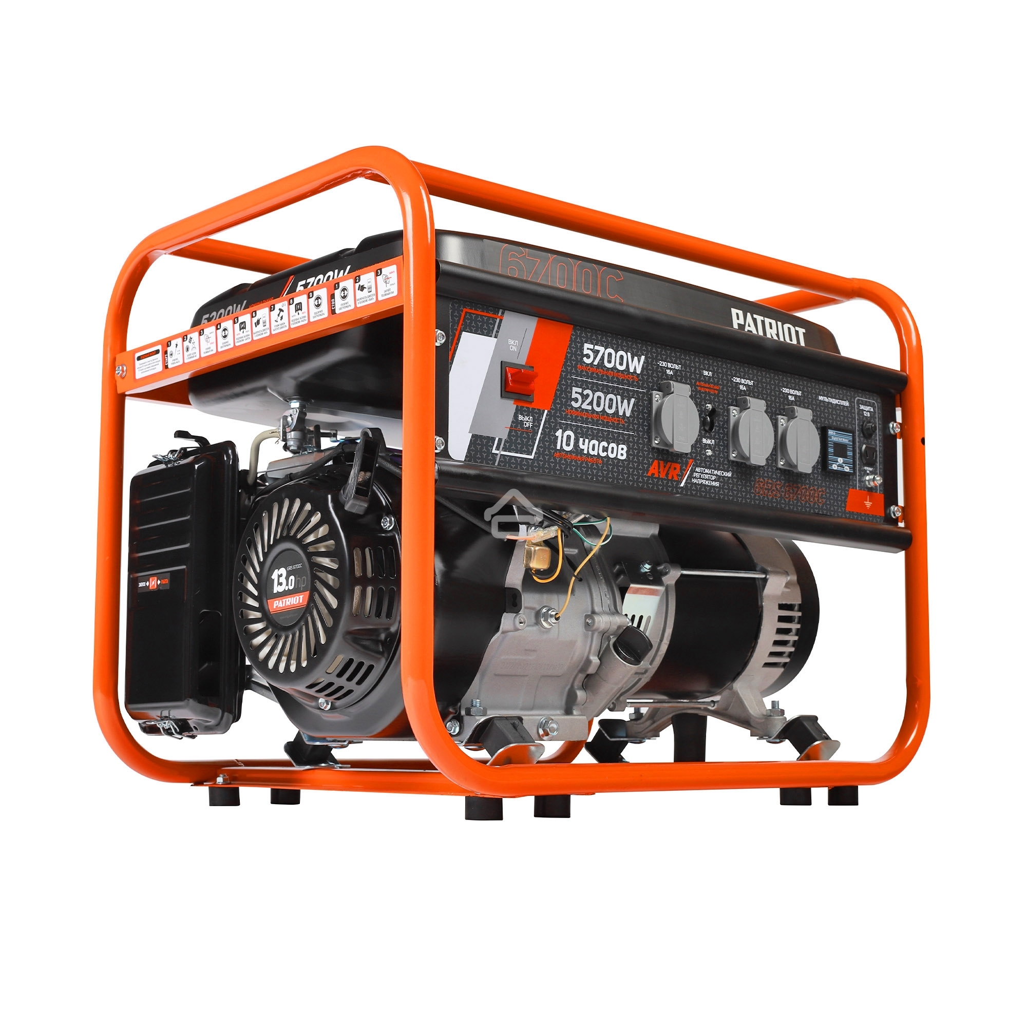 Электрогенератор бензиновый Patriot GRS 6700C, 5.7 кВт, 70 дБ, 73 кг