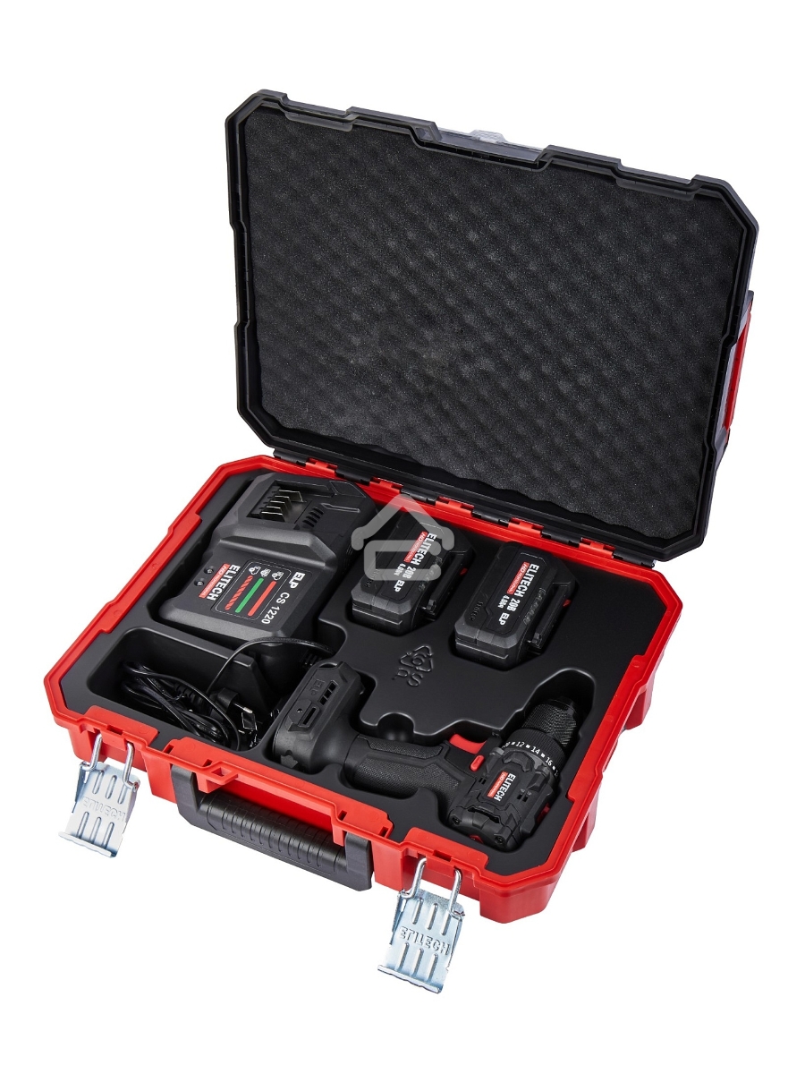 Дрель-шуруповерт Elitech CD 20SL2 (E2201.040.02) 80Вт аккум. патрон:быстрозажимной (кейс в комплекте) (205718)