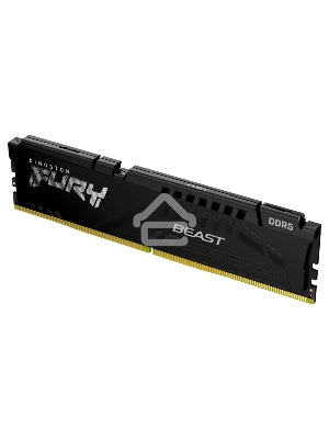 Оперативная память Kingston Fury Beast, DDR5, 32GB (1x32GB), 6400MHz, CL32, радиатор, чёрный