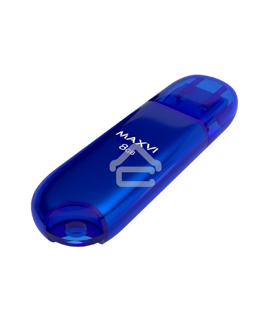 Флешка USB R/W Maxvi 8GB P1 USB 2.0 blue, монолит с колпачком, ABS пластик