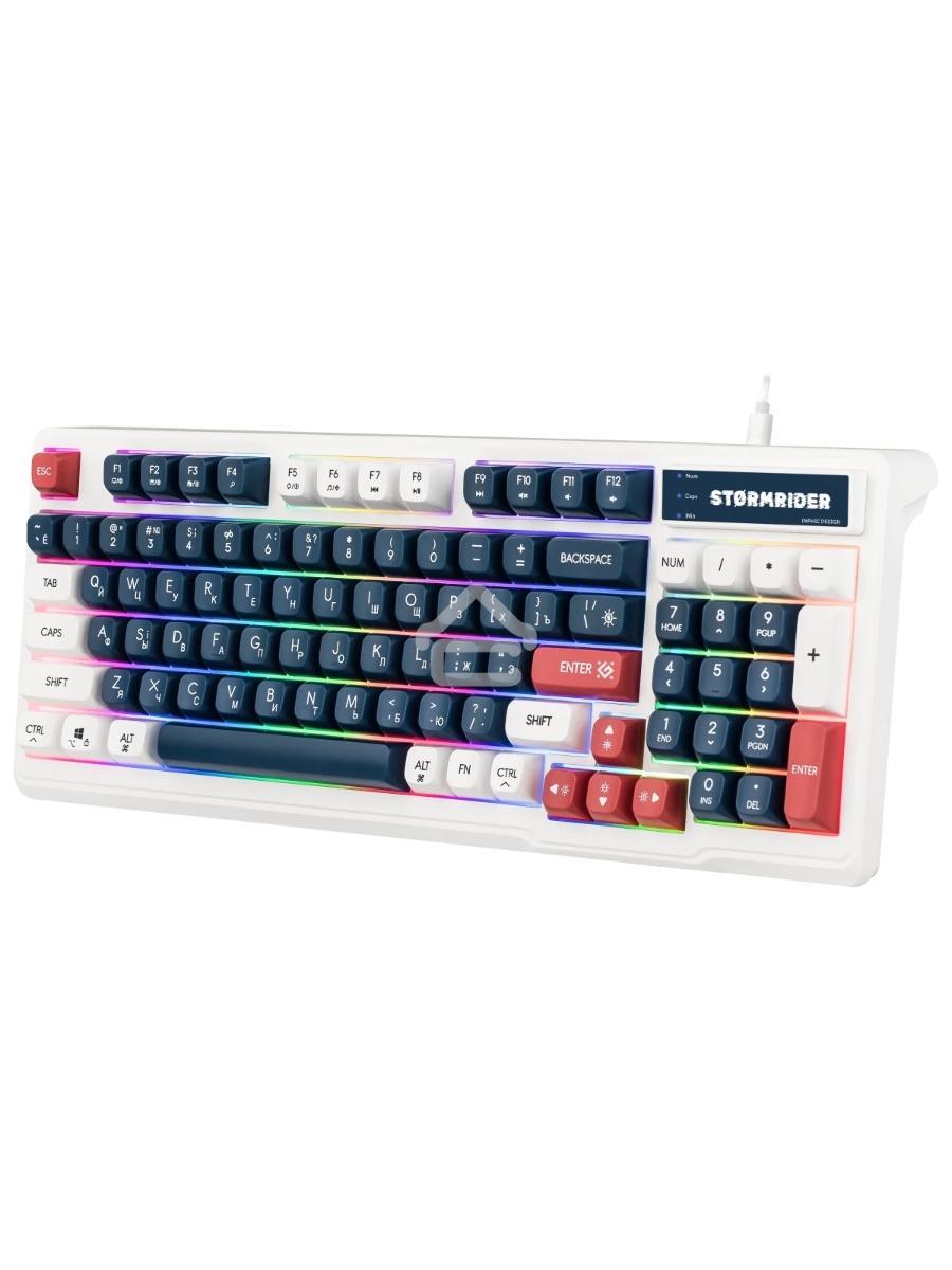 Игровая клавиатура проводная Defender Stormrider GK-425 RU,бел/син,94кн+FN,радуж,1.75м