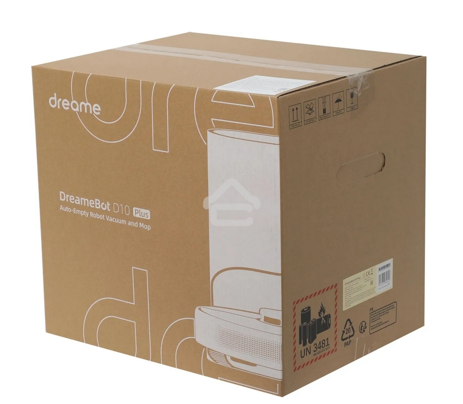 Робот-пылесос Dreame RLS3D Vacuum and Mop D10 Plus белый, 46 Вт, 5200 мАч Li-Ion, уборка сухая/влажная, пылесборник контейнер 0.4 л