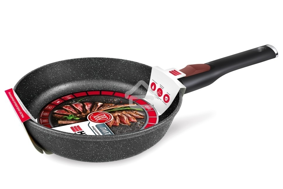 Сковорода НЕВА МЕТАЛЛ ПОСУДА L18020i 20 литая Индукция Гранит с/р