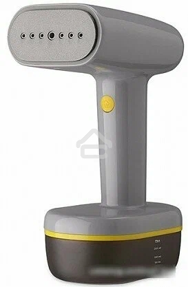 Ручной отпариватель BQ SG1007H Gray-Yellow, Мощность 1800 Ватт, 2 в 1: Отпаривание и глажка, Быстрый нагрев, Вертикальное и горизонтальное отпаривание, Сухая глажка, Щетка-насадка в комплекте, Резервуар для воды 260 мл, Постоянный пар до 35 г/мин, Тефлоно