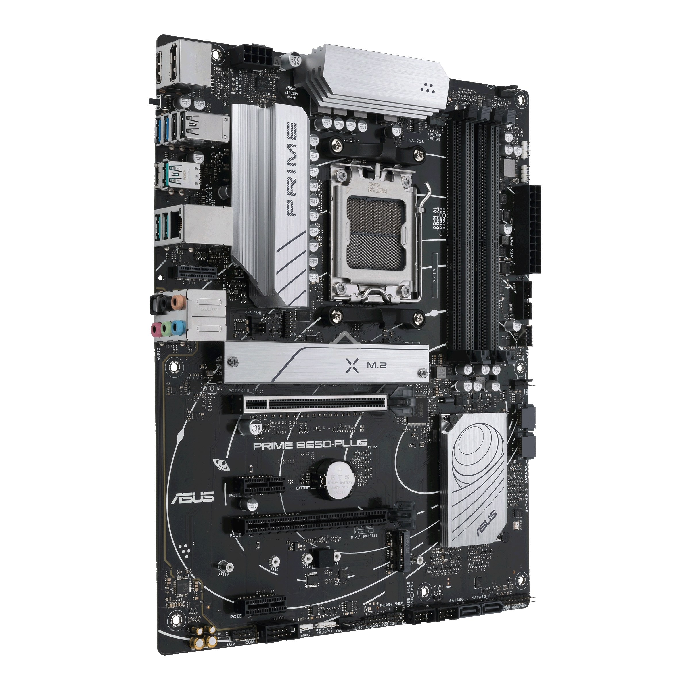 Материнская плата ASUS PRIME B650-PLUS-CSM, AM5, AMD B650, 4xDDR5, 4xSATA, 2xM.2, 1xPCIe 4.0 x16, 2xPCIe 4.0 x1, 1xDP, 1xHDMI, 1x2.5Gb LAN, 4xUSB-A 10Gbps, 2xUSB-A 5Gbps, 2xUSB-A 2.0, 5x3.5 мм, 7.1, ATX