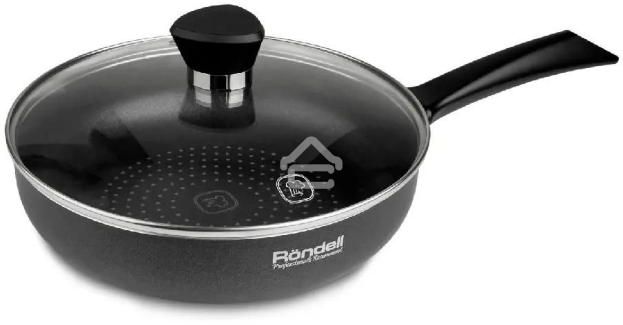 Сковорода Rondell Arabesco RDA-578, 26см, с крышкой, серый