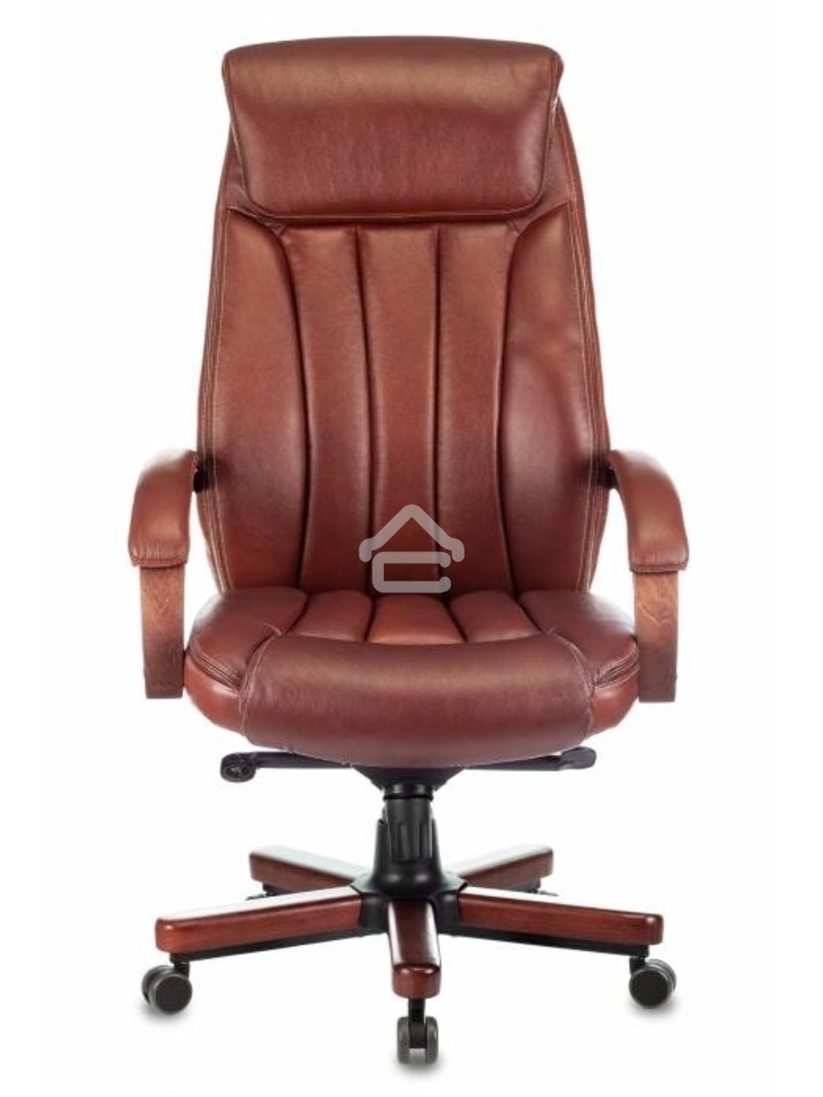 Кресло руководителя Бюрократ T-9922WALNUT светло-коричневый Leather Eichel, кожа, крестовина дерево