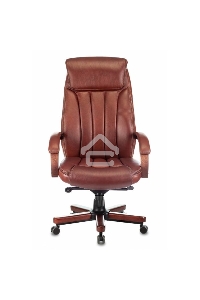 Кресло руководителя Бюрократ T-9922WALNUT светло-коричневый Leather Eichel, кожа, крестовина дерево