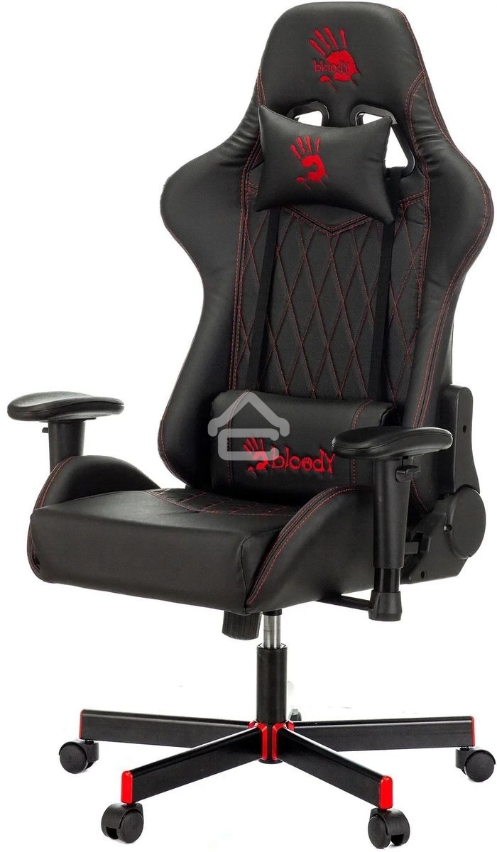 Кресло игровое A4Tech Bloody GC-800 черный ромбик, эко.кожа
