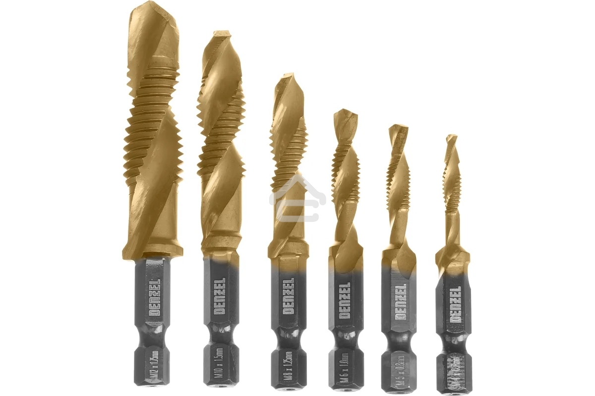 Набор сверл-метчиков Denzel М4-М12, Р6М5