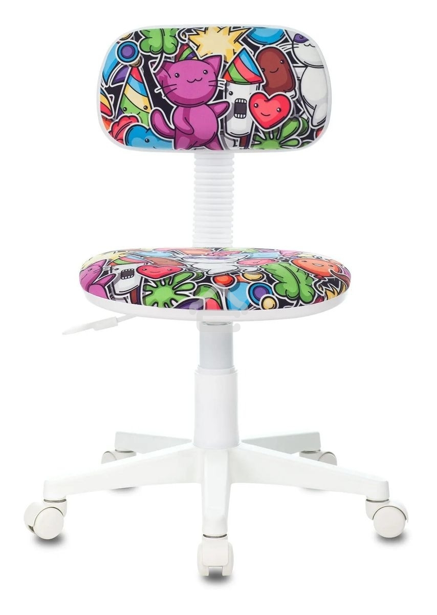 Кресло детское Бюрократ CH-W201NX мультиколор маскарад, крестовина пластик, пластик белый