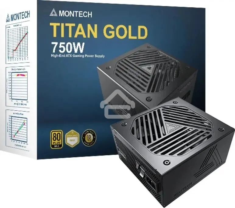 Блок питания Montech TITAN GOLD Gen.5 (TITAN GOLD 750 TIS0123), 750 Вт, 80 PLUS GOLD, 135 мм, модульный, черный