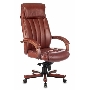 Кресло руководителя Бюрократ T-9922WALNUT светло-коричневый Leather Eichel, кожа, крестовина дерево