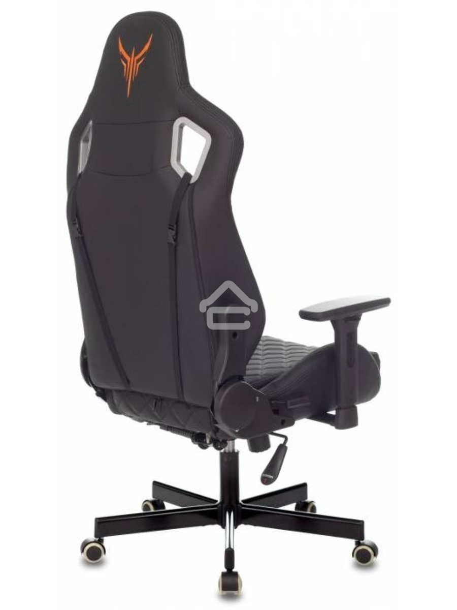 Кресло игровое Knight OUTRIDER черный, ромбик, эко.кожа, с подголов. крестовина металл