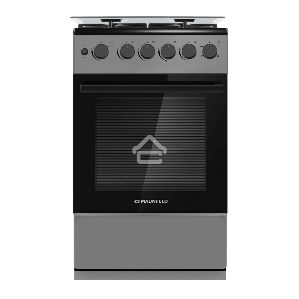 Плита газовая Maunfeld MGC50GCGR08D серый, конфорок 4 шт, духовка 59 л, 50 см x 89 см x 65 см