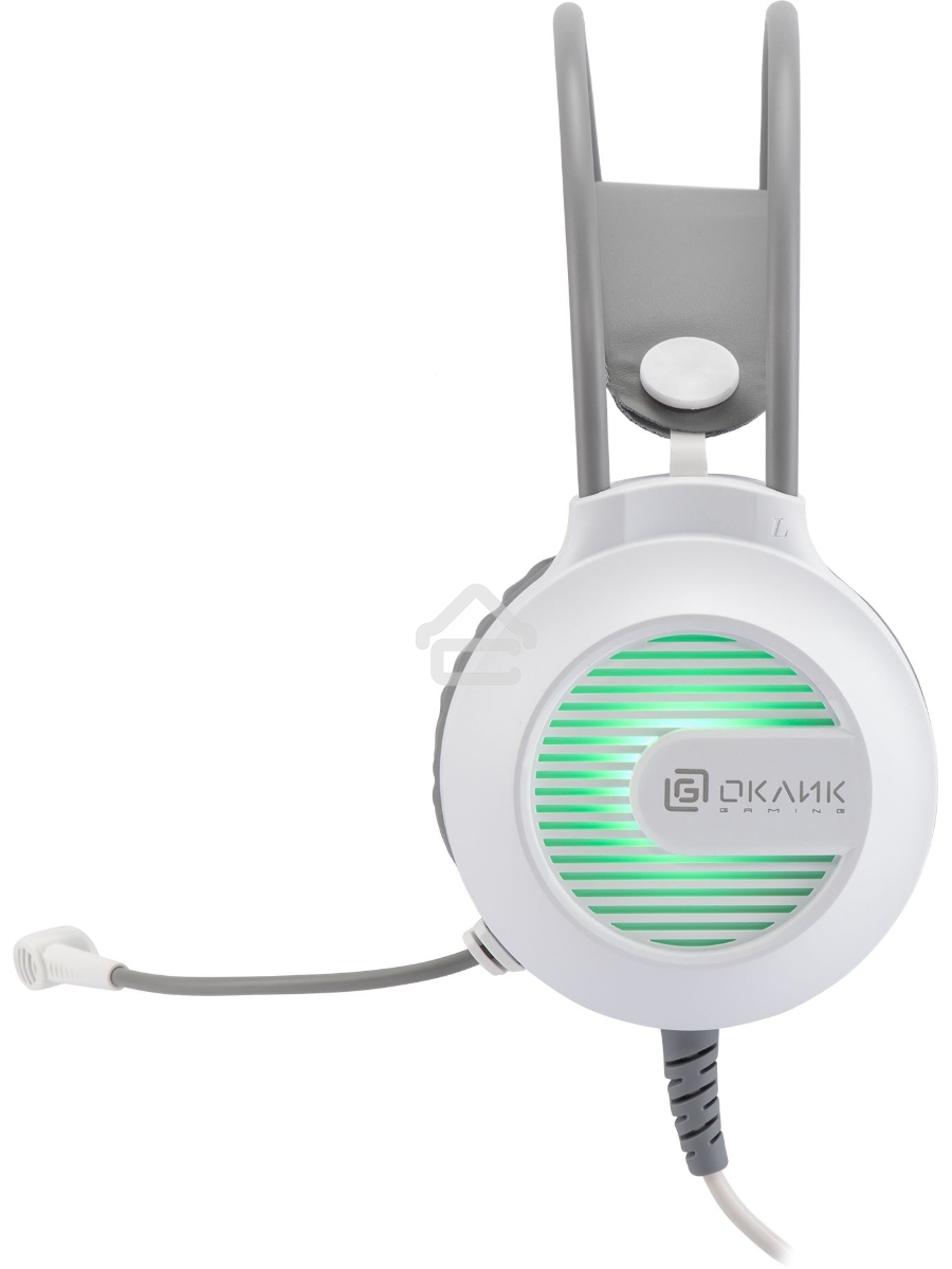 Наушники с микрофоном Оклик HS-L300G White белый 2.2м мониторные USB оголовье (1796952)