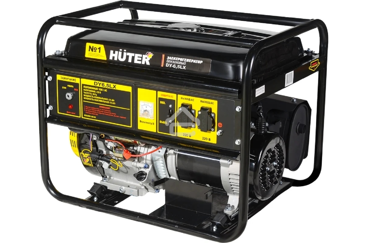 Электрогенератор бензиновый Huter DY6,5LX, 5.5 кВт, 71 дБ, 76.6 кг