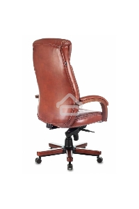 Кресло руководителя Бюрократ T-9922WALNUT светло-коричневый Leather Eichel, кожа, крестовина дерево