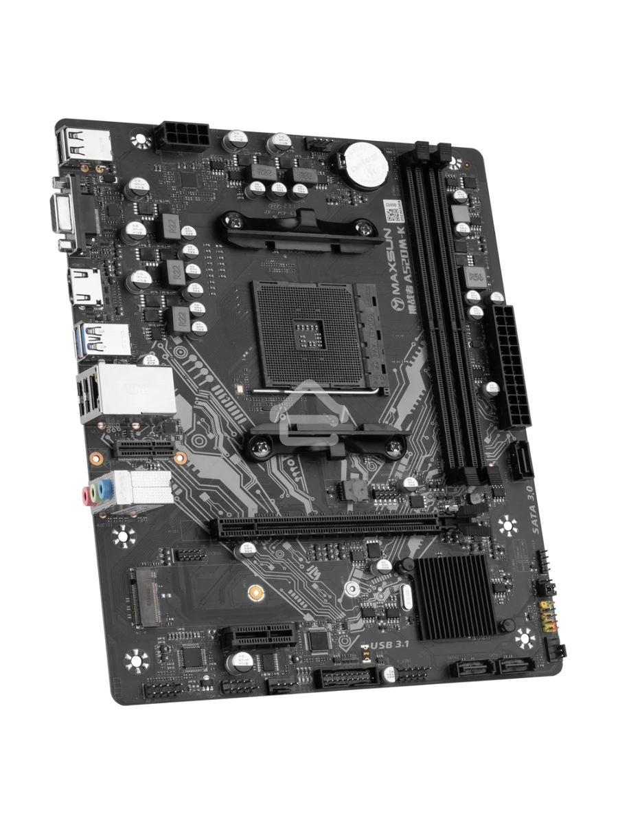 Материнская плата Maxsun Challenger A520M-K, AM4, AMD A520, 2xDDR4, 3xSATA, 1xM.2, 1xPCIe 3.0 x16, 1xPCIe 3.0 x1, 1xHDMI, 1xVGA, 1x 1Gb LAN, 2xUSB-A 3.2 Gen 1, 4xUSB-A 2.0, 3x3.5 мм, 5.1, M-ATX