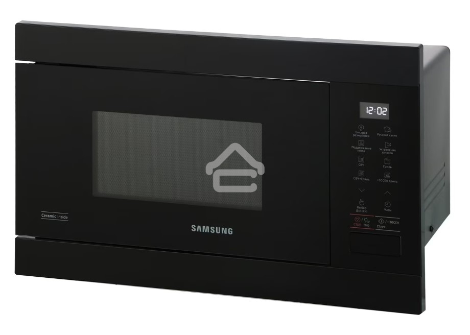 Микроволновая печь встраиваемая Samsung MG22M8054AK/BW черный, 22 л, 850 Вт, переключатели - сенсор
