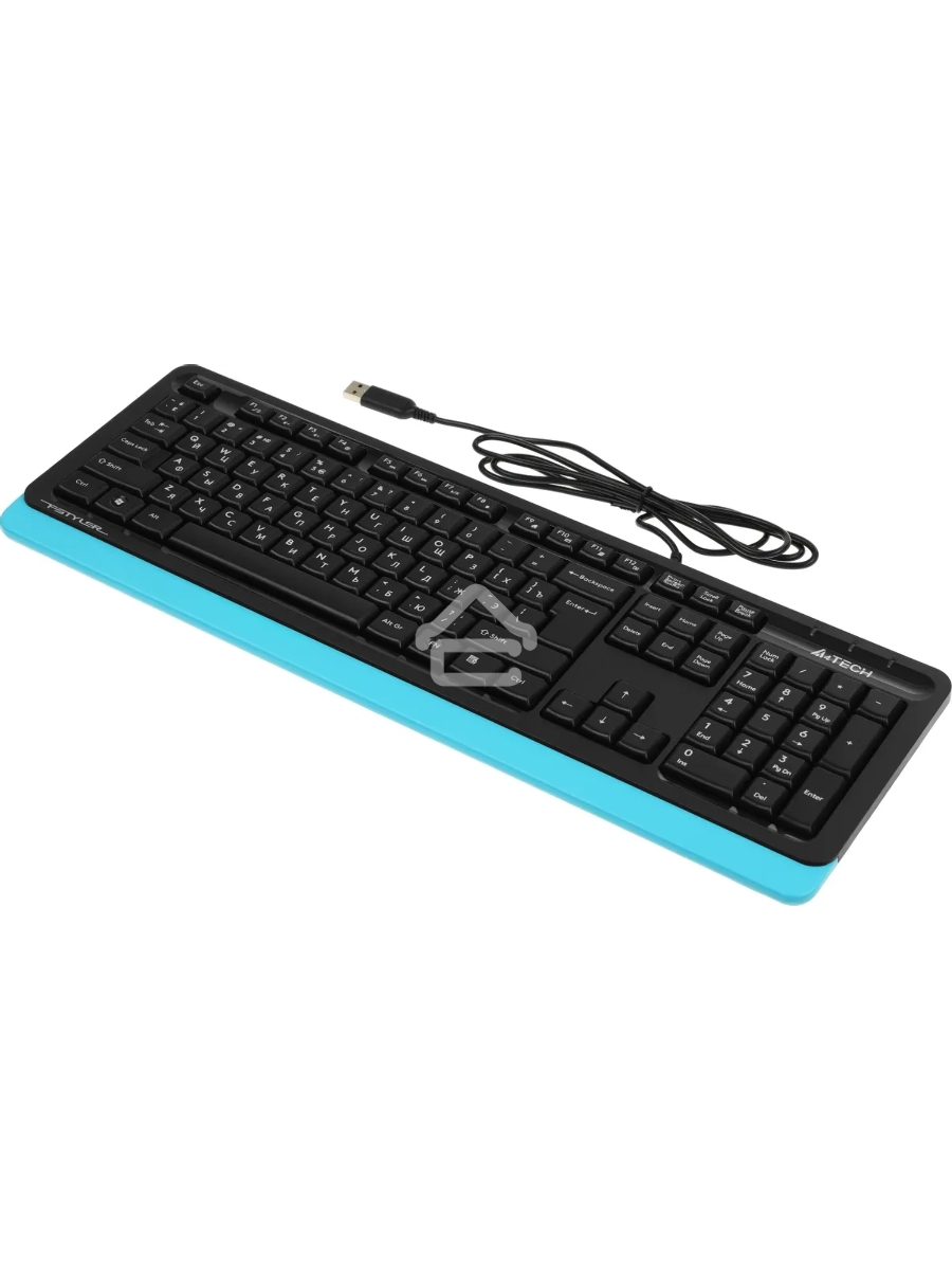 Клавиатура A4Tech Fstyler FK10 проводная, USB, черный/синий