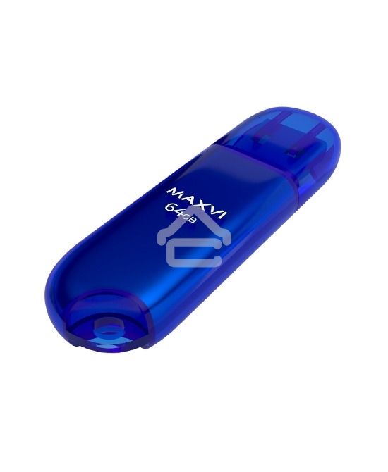 Флешка USB R/W Maxvi P1 64GB USB 2.0 blue, монолит с колпачком, ABS пластик