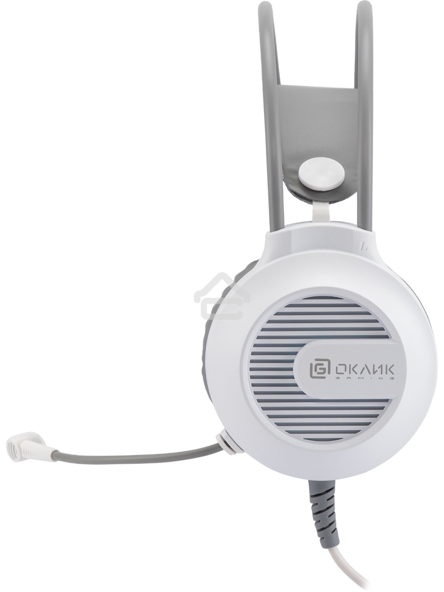 Наушники с микрофоном Оклик HS-L300G White белый 2.2м мониторные USB оголовье (1796952)
